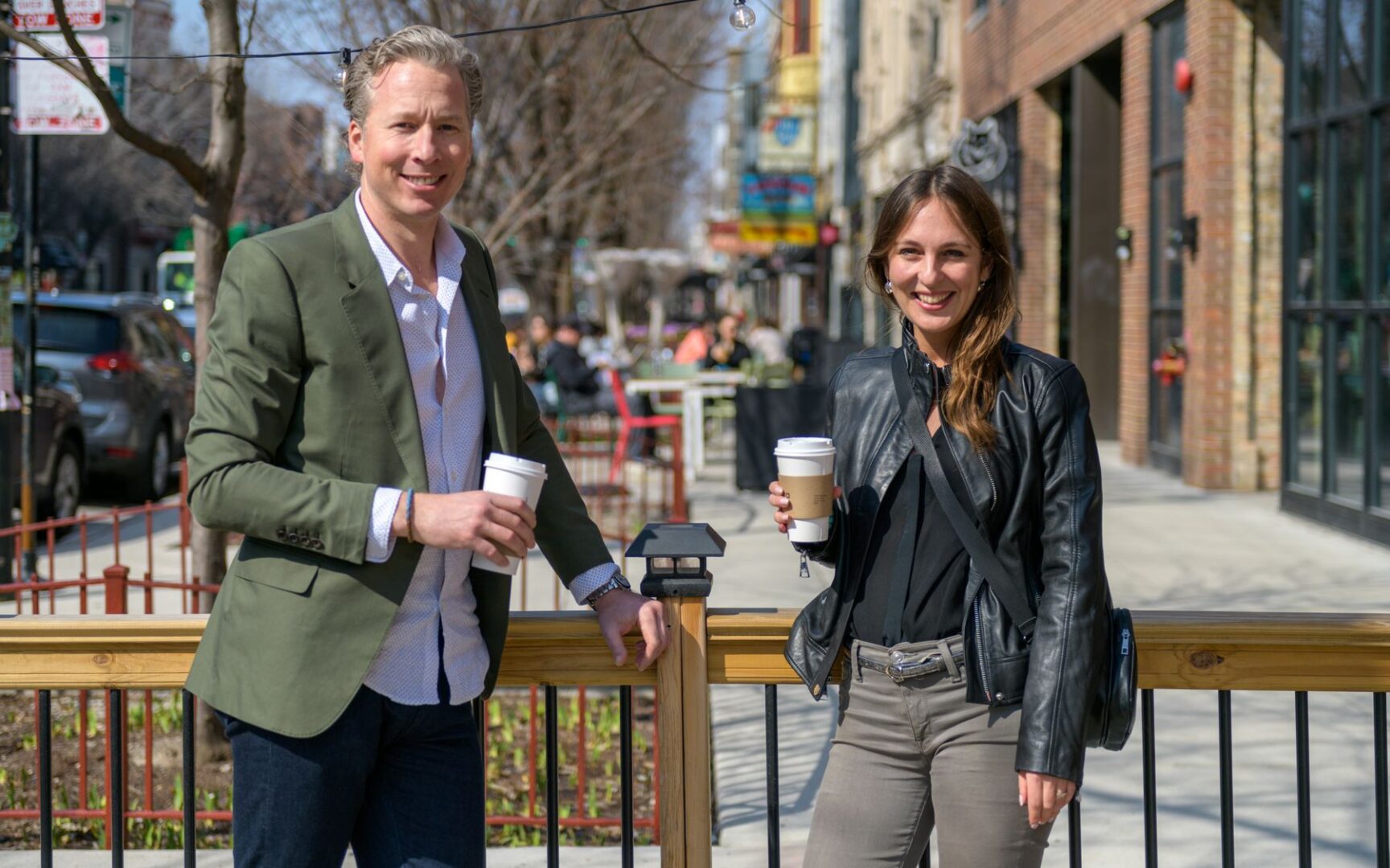 Jim Ongena and Juliya Talmacheva on a Chicago street